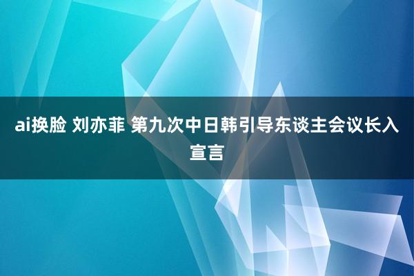 ai换脸 刘亦菲 第九次中日韩引导东谈主会议长入宣言